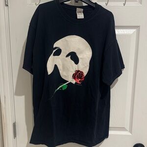 Vintage XL 1980 Phantom Of The Opera T-Shirt Mask Rose Glow-in-the-Dark Cotton